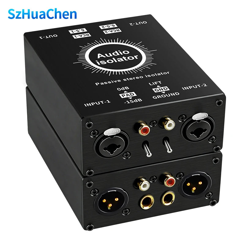 2-Channel XLR Audio Isolator Noise Reduction Filter Eliminates Current Noise 6.5 XLR Mixer Audio Isolators Dual-Channel 6.5 XLR