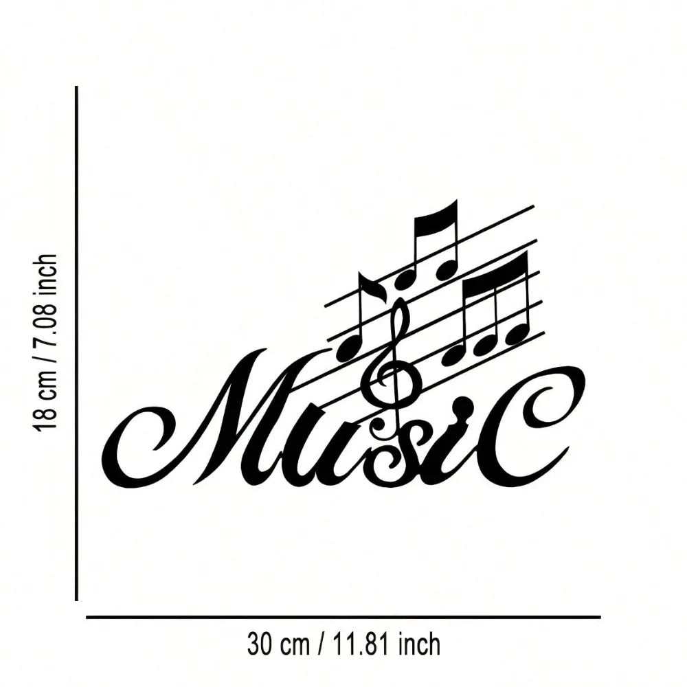 Music Note Wall Decor - Elegant Metal Hanging Sign for Home, Room, Bathroom & Wedding Art