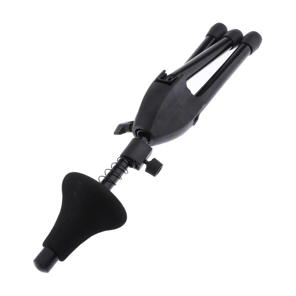 Black plastic and foam 1 piece detachable trumpet stand holder with adjustable height and iron trumpet support bracket