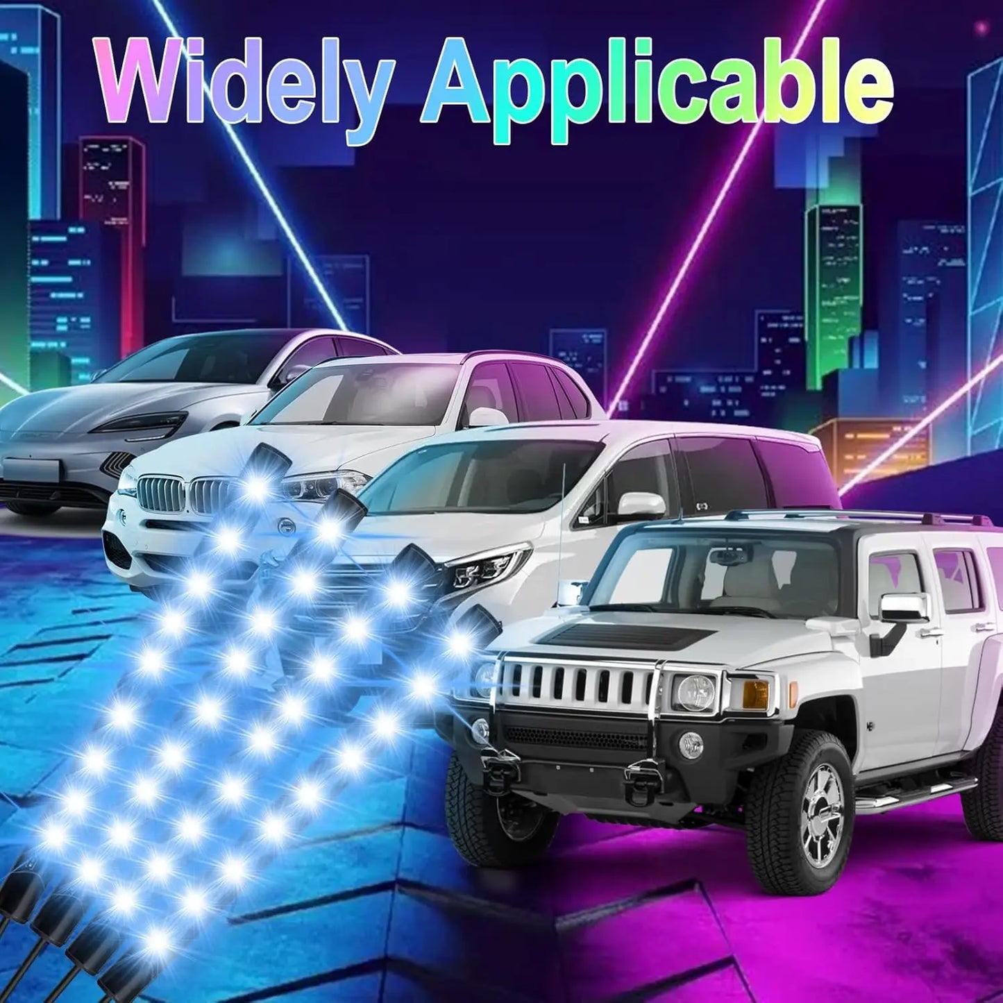 A flexible 12v led car interior strip light with bright white leds features remote control music sync color for trucks