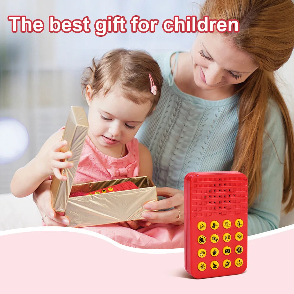 Red plastic 16-key creative prank music box with yellow buttons and speaker holes for adults prank sound effect toy halloween