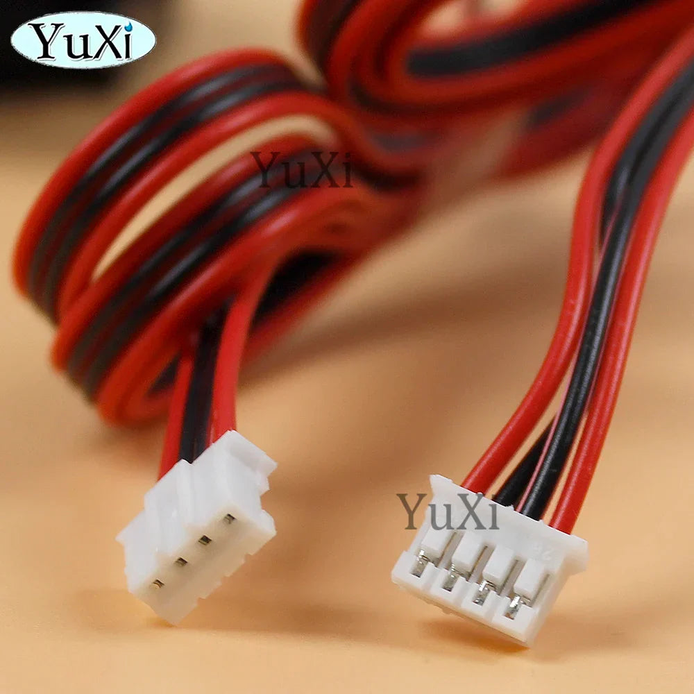 Red and black insulated wires with white 3-pin yuxi connectors for audio portable speakers computer pc speaker lcd tv speakers