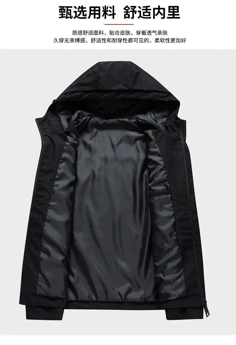 Black hooded vest with quilted lining and zipper closure in 2024 hino men’s casual blazer harajuku outdoor jacket truck logo spring