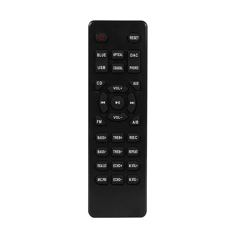 Black plastic remote control with multiple audio buttons for 2024 new arrival karaoke hd hifi av receiver amplifier KTV-200
