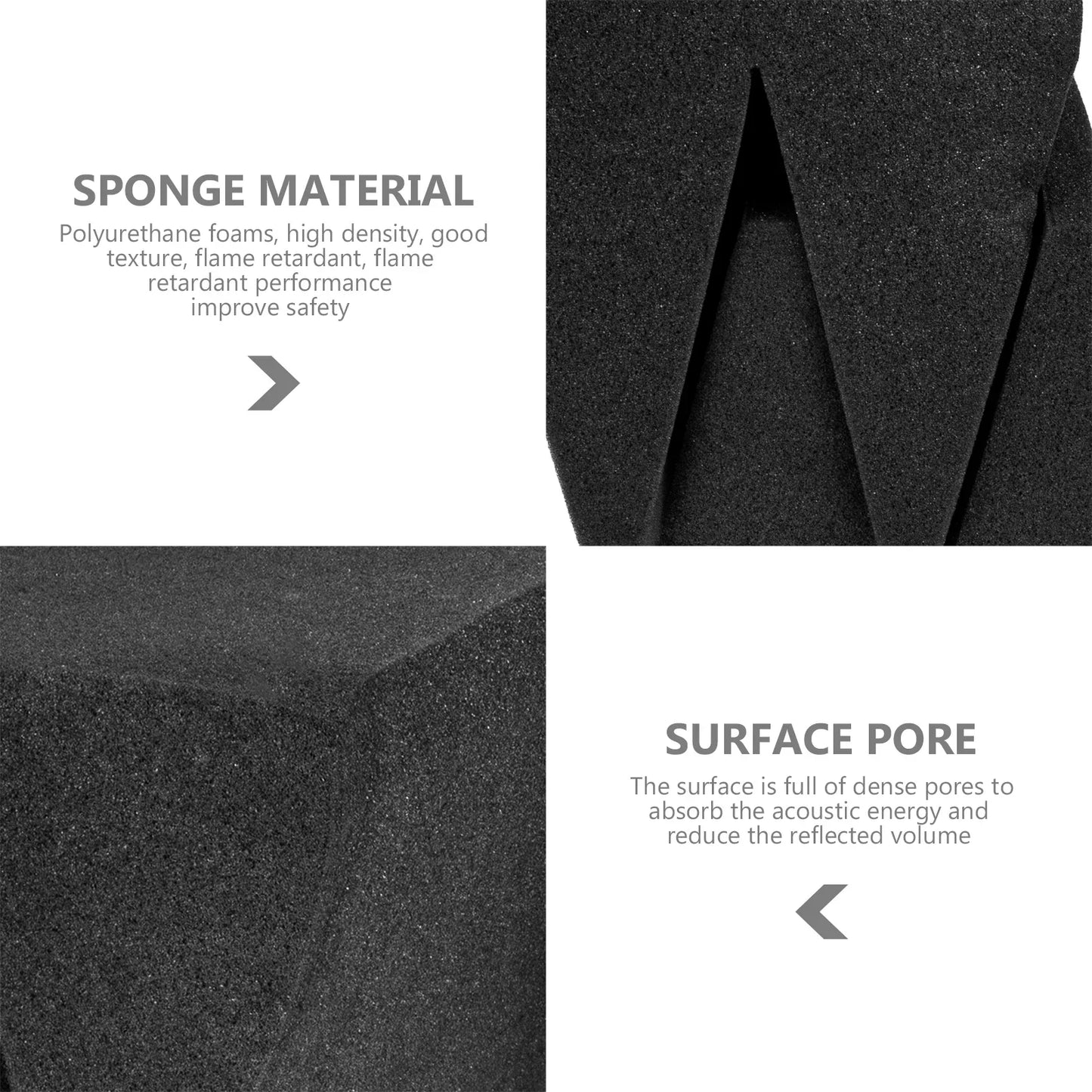 Black high-density polyurethane foam acoustic foams soundproof panels noise reduction panel sponge studio use