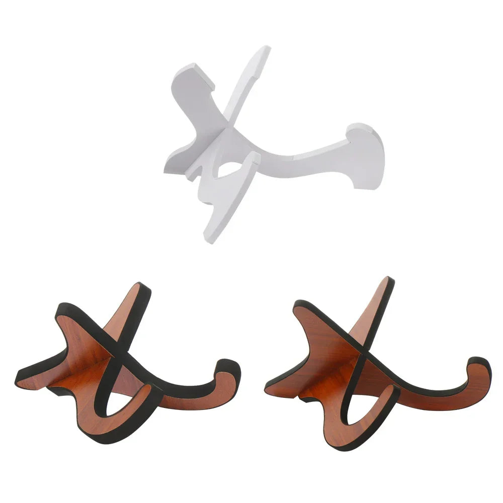 White and brown abstract sculpture wall hooks with black trim for styles portable instrument accessories foldable holder