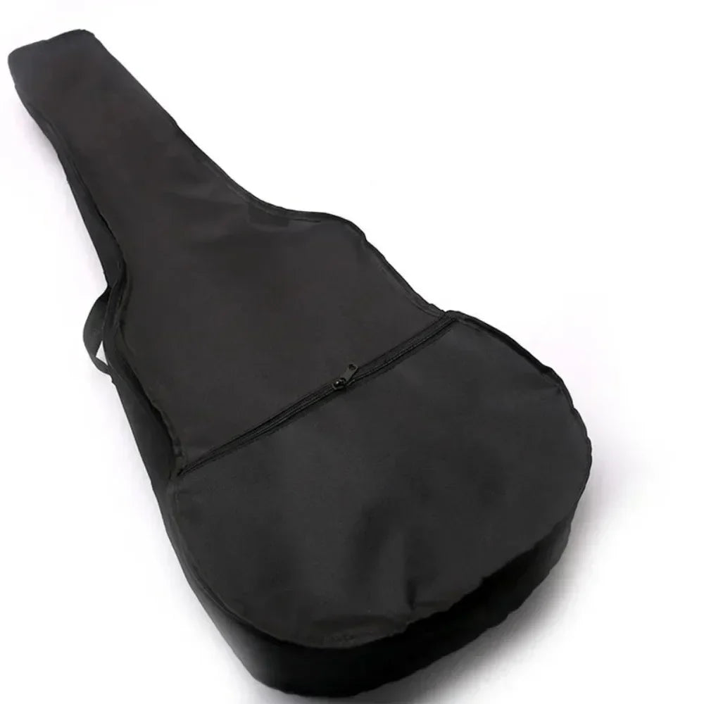 Black inch oxford fabric guitar case with zipper closure, padded acoustic guitar waterproof bag and shoulder strap