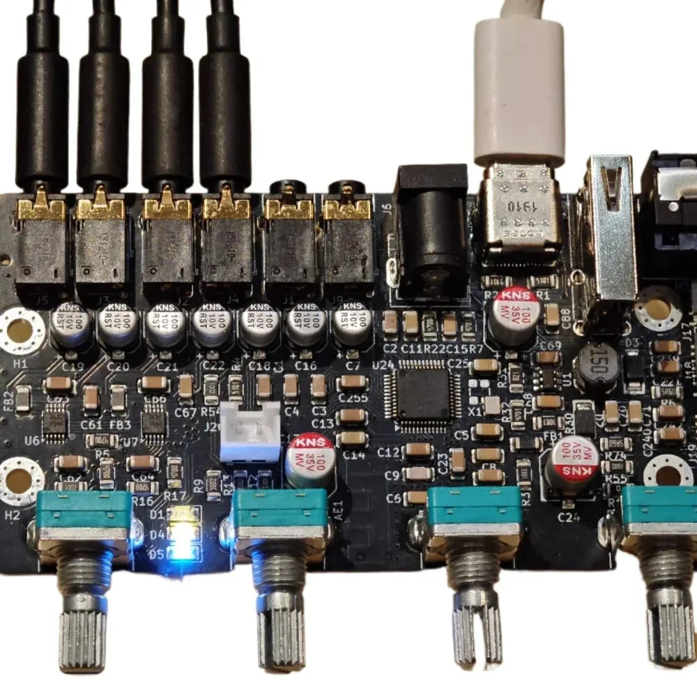 7-channel DSP Preamp Tuning Board Computer Mobile Phone Bluetooth Wireless Tuning 15 Segment EQ