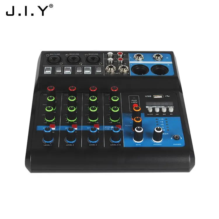 Black and blue j.i.y 5-way computer recording free drive sound card mixing console mixer audio pro audio equipment