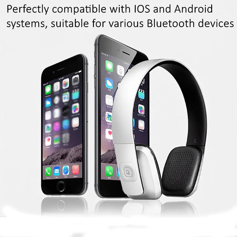 White and black over-ear sport wireless headset with stereo bass helmet and helmet hifi earbud for mi phone tablet and tv