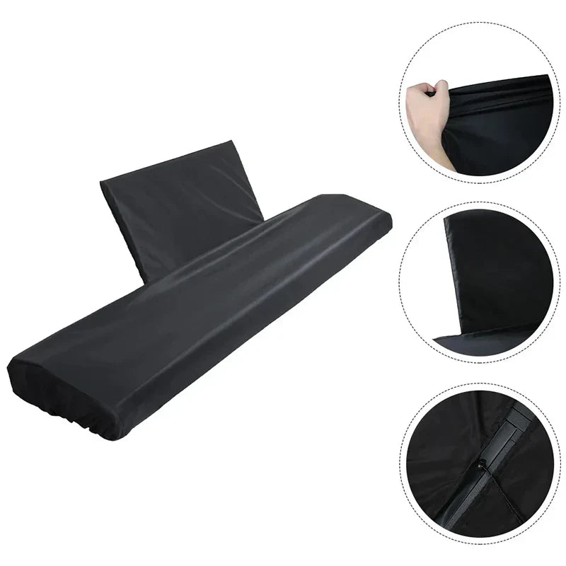 Black fabric 88-key keyboard dust cover with music stand cover padded design piano cover dustproof washable