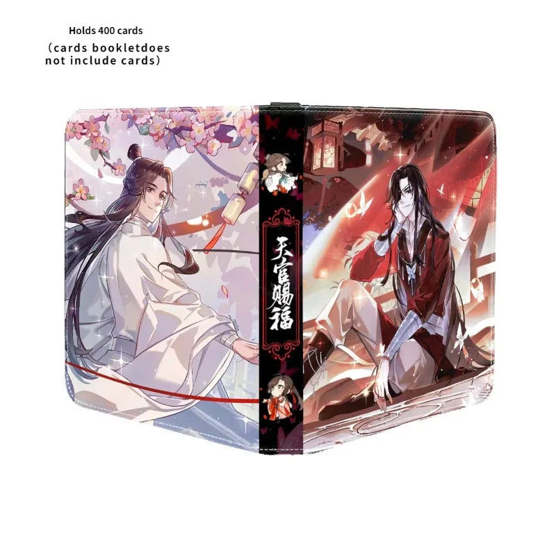 A soft-cover 900pcs card album featuring vibrant anime heavenly officials bless collection card artwork with traditional themes