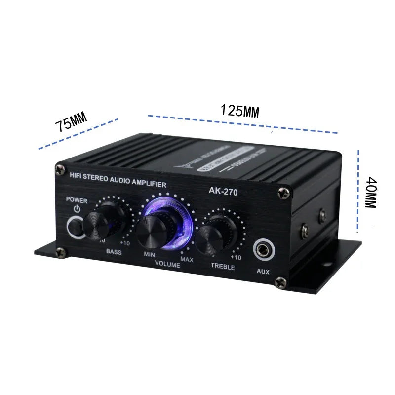12V 400W Stereo Mini Amplificador Audio Power Amplifier HIFI 2CH Audio Music Player Stereo Audio Amplifier for Mic Car Home