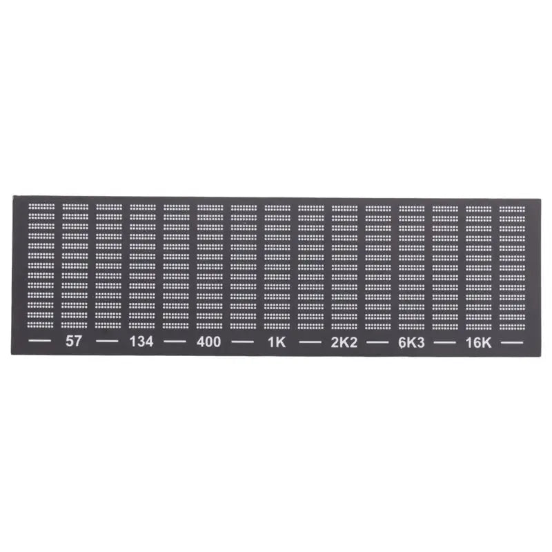 Black rectangular smd resistor grid with white resistance markings for abgi led sound-controlled music spectrum display ambient light atmospheric rhythm light