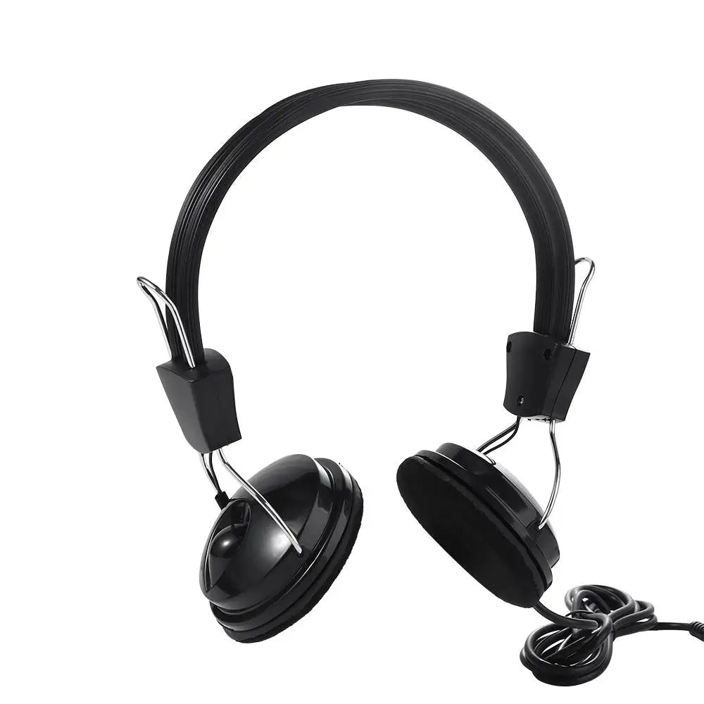 Black over-ear headset music headphone with glossy finish and silver metal accents for electric piano wired use