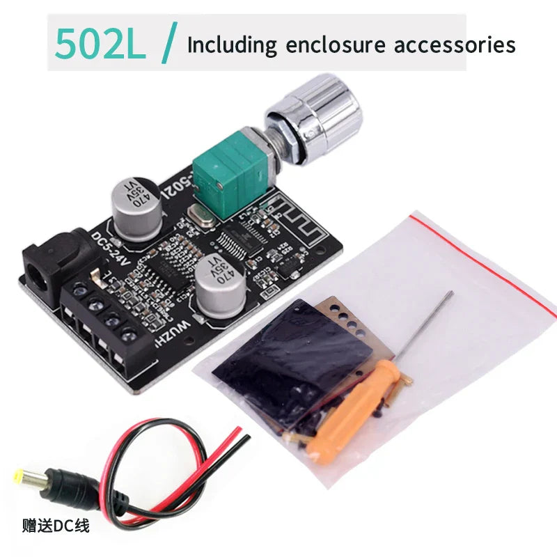 Black printed circuit board with silver capacitors green potentiometer knob and chrome output connector for high power digital amplifier stereo board amplificador audio home theater