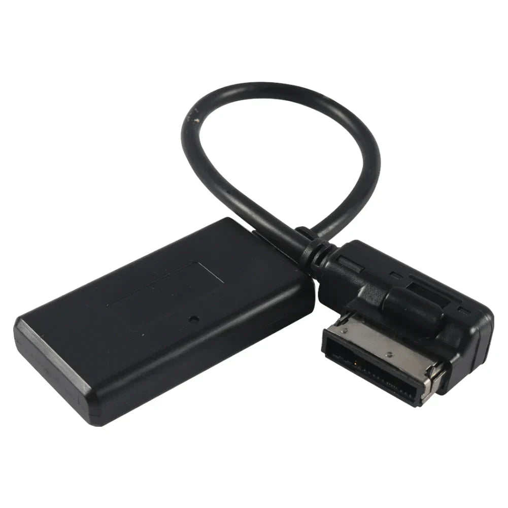 Black rectangular mmi ami audio module receiver adapter with coiled cable and angled connector for wireless adapter use