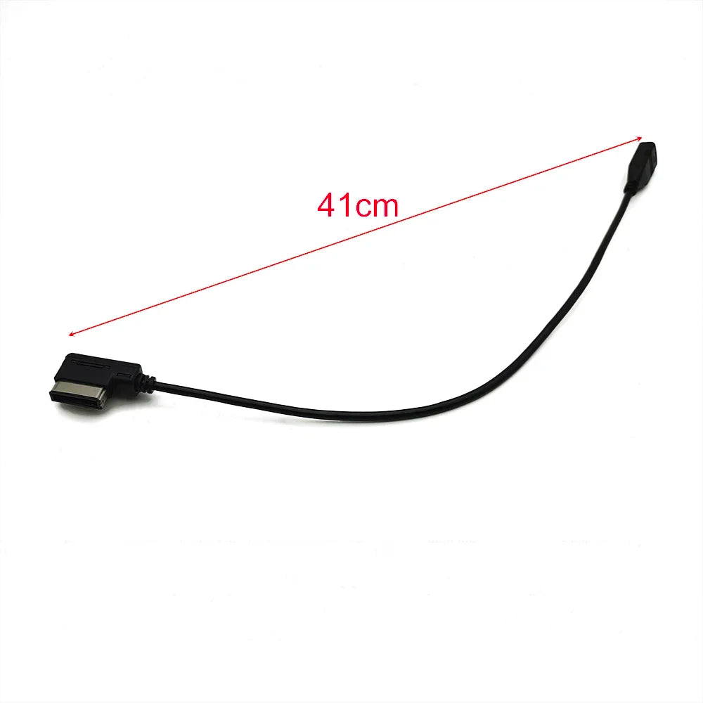Black 41cm car media interface ami mmi usb aux cable music adapter with angled connectors for Audi and VW models
