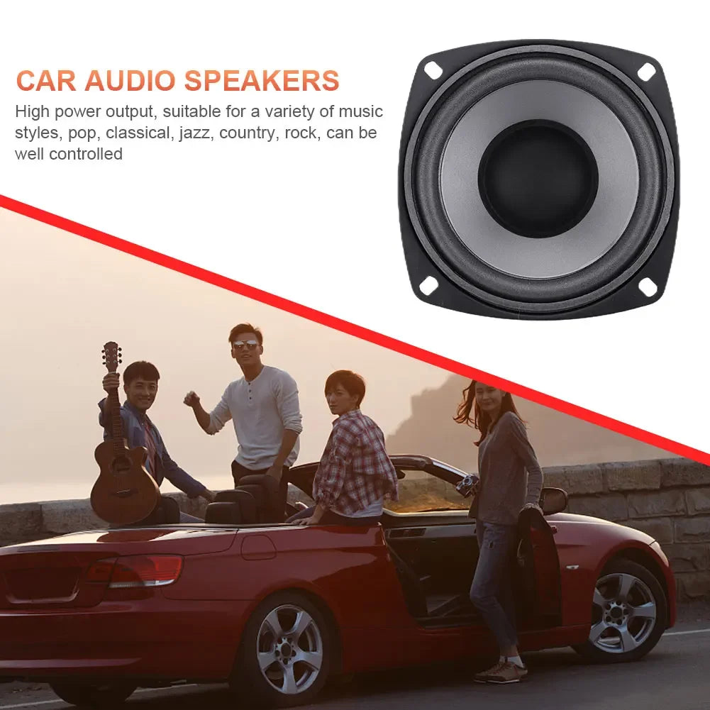 Black car hifi coaxial speaker with silver cone and black surround for 4/5/6 inch vehicle door auto audio music use