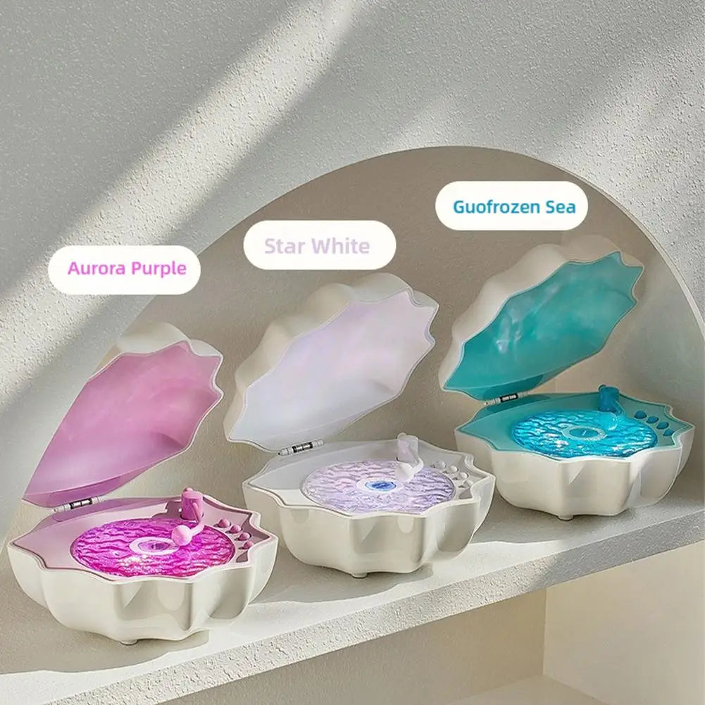 Creative shell light wireless bluetooth speakers in aurora purple star white and guofrozen sea shell design with subwoofer sleeping desktop use as romantic desktop ornaments