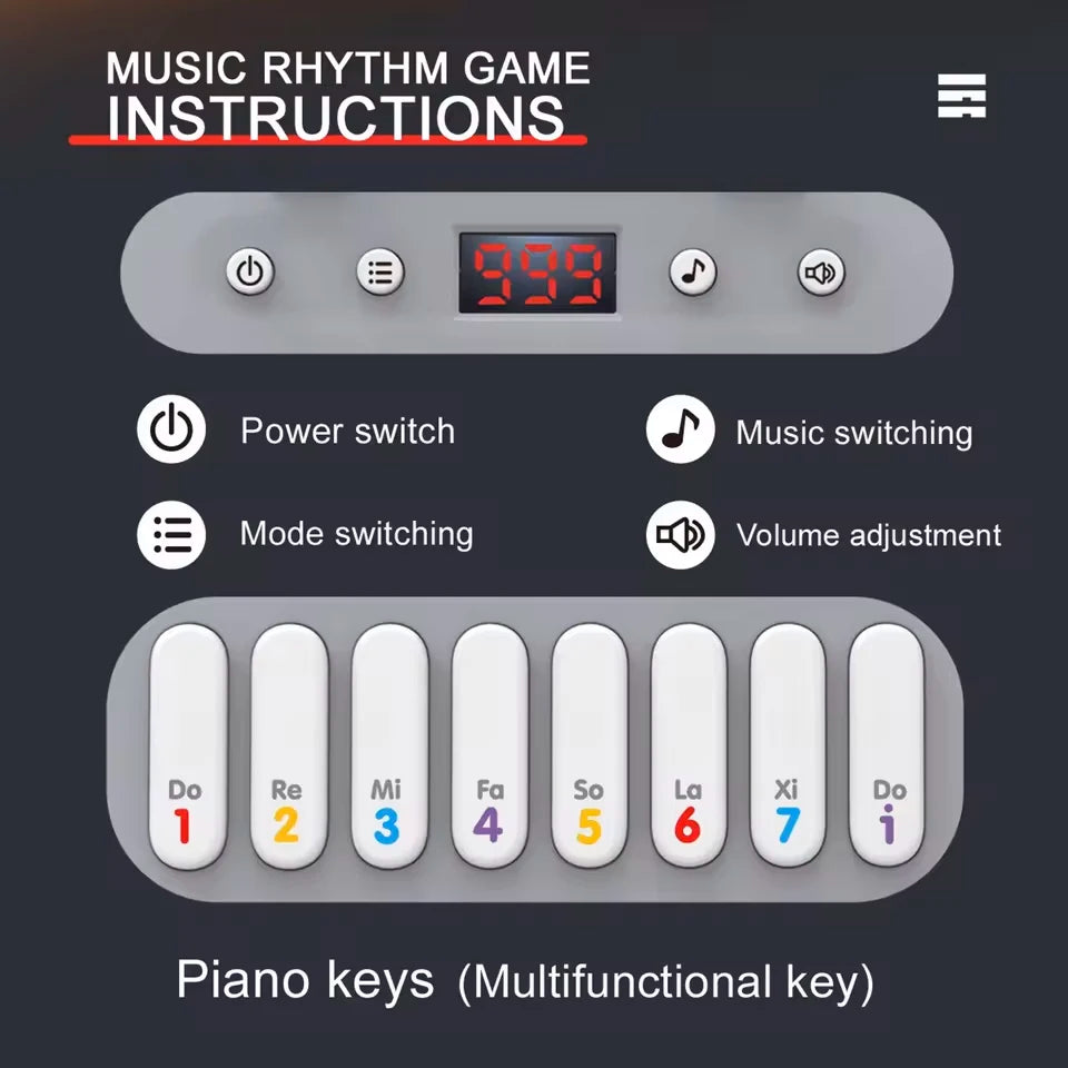 Electronic Music Rhythm Puzzle Game Machine Montessori Pockets Travel Toy Light up Educational Sensory Fast Push Electronic Organ