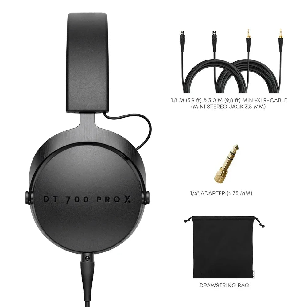 Black matte dt 700 prox over-ear professional hifi monitoring headphones with sleek circular earcup design and comfortable fit ideal for music production and gaming