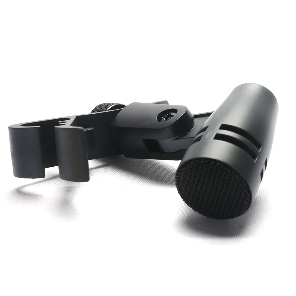 Black plastic and metal microphone clip with adjustable clamp for e604 dynamic series cardioid clamp arm stand
