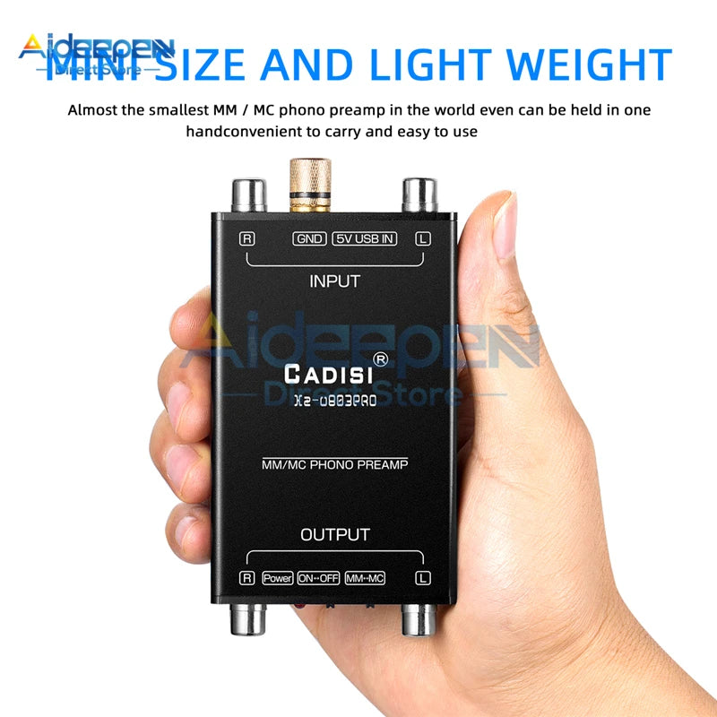 USB 5V HiFi Ultra Compact MM MC Phono Turntable Preamp Mini Audio Stereo Phonograph Preamplifier For Turntables