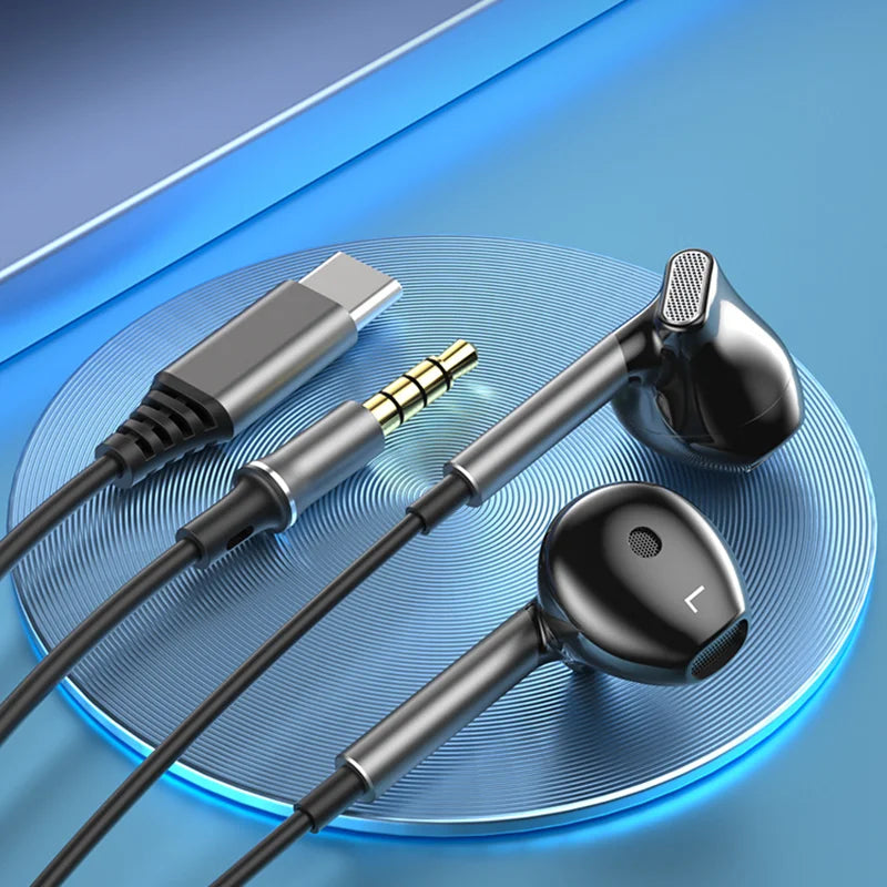 Black samsung headphones hifi in-ear wired earbuds with metallic stems gold-plated 3.5mm jack and 9d surround sound