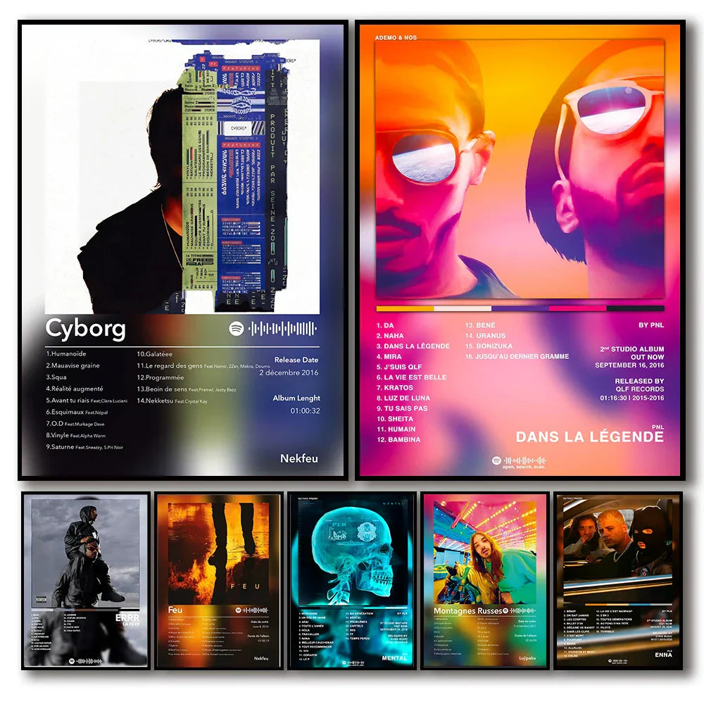 Vibrant gradient poster aesthetic 2pac featuring two men in sunglasses with fiery orange and pink backdrop and pnl plk errr tracklist