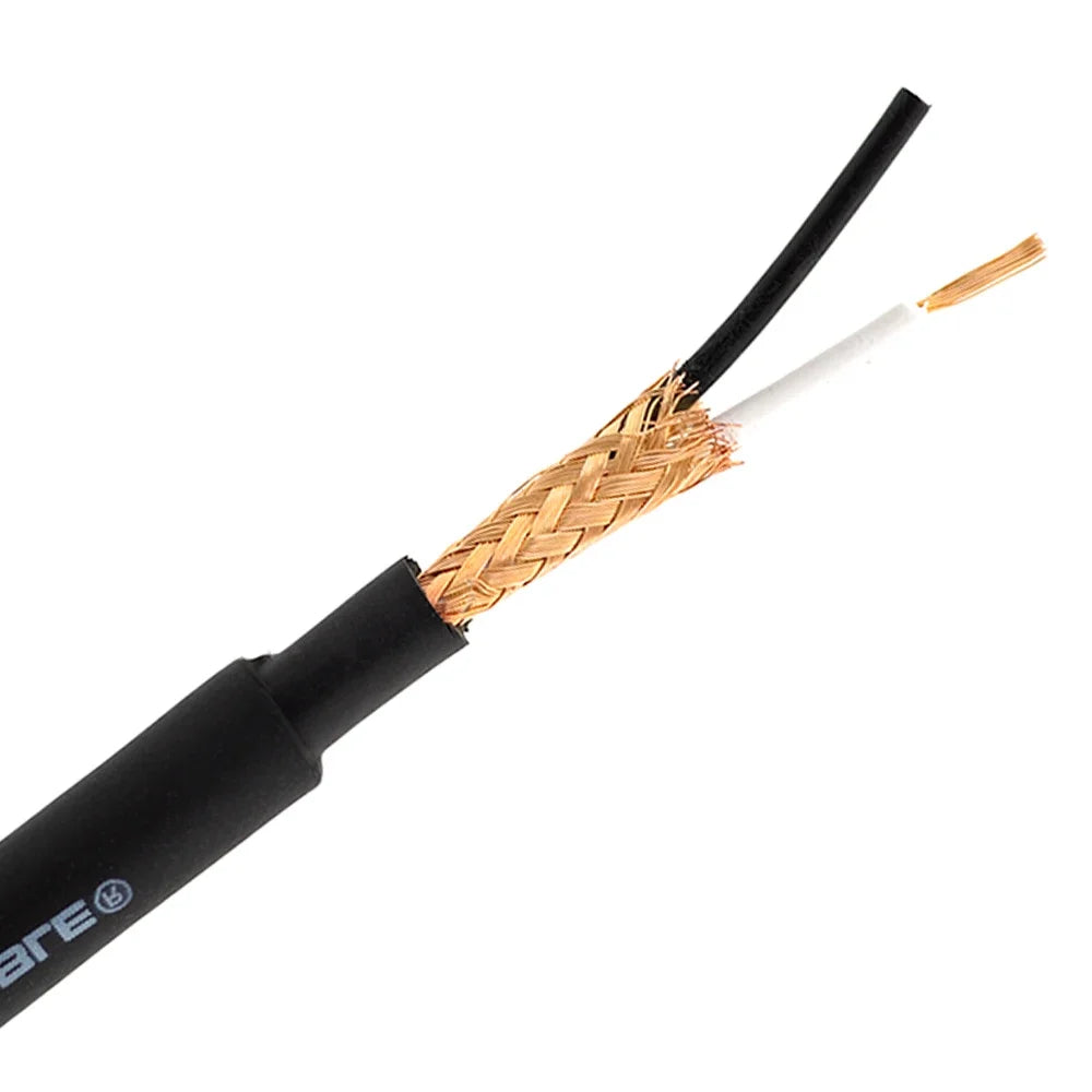Black shielded coaxial hifi monster midi extension cable with braided copper shielding for male electric piano keyboard instrument