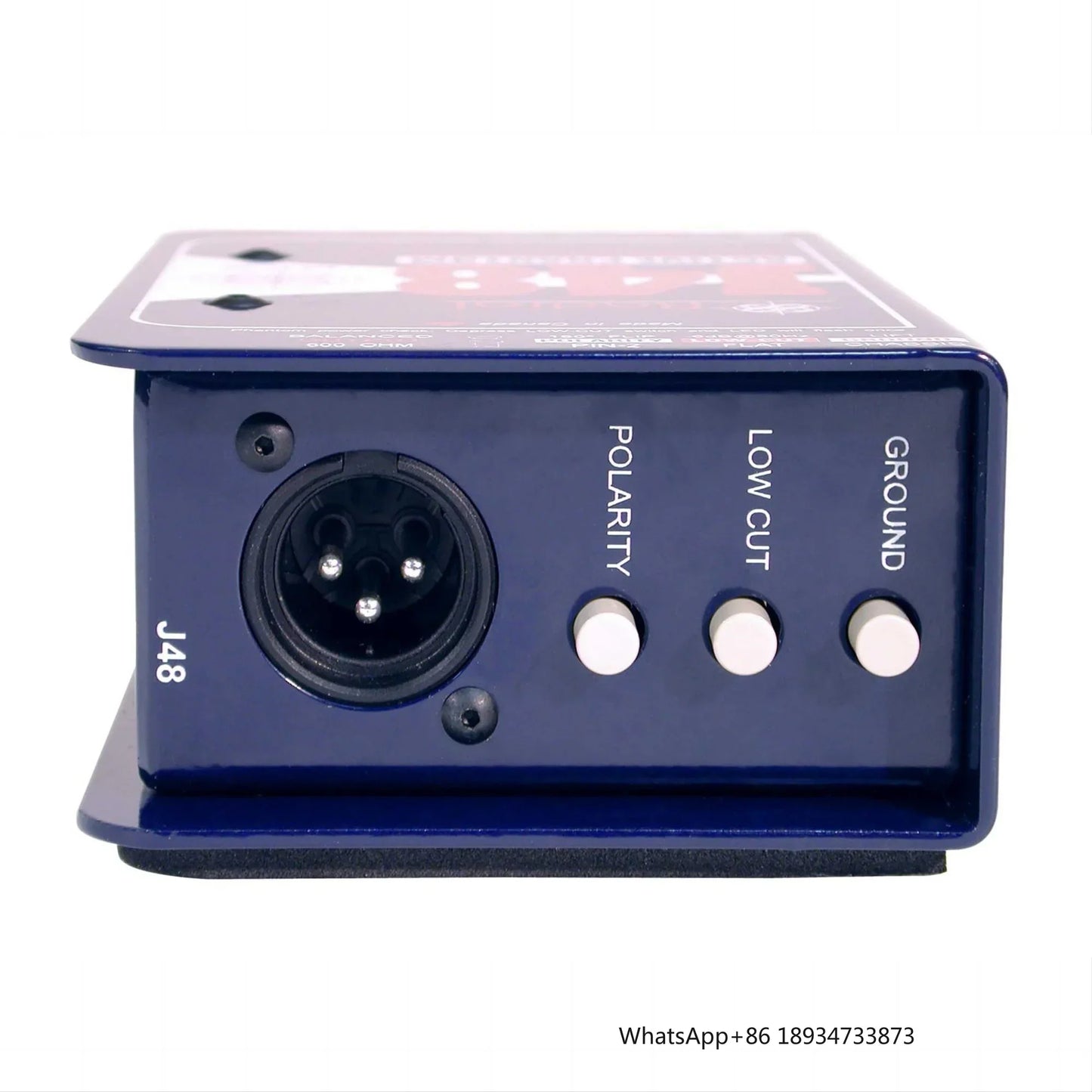 Blue j48 professional 1-channel stereo 48v phantom audio di box with 3.5mm xlr and control knobs for recording studio production