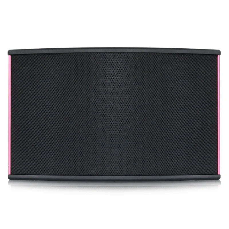Black and pink karaoke speaker 10inch with textured mesh grille in a 10inch speaker box for disco use