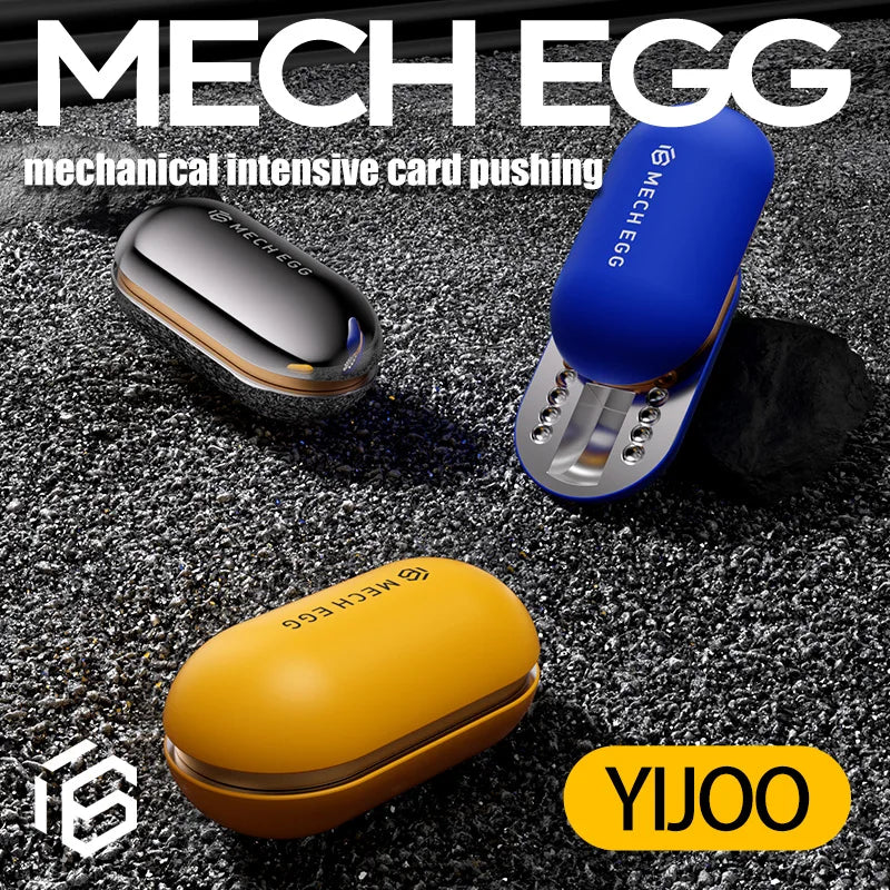 Blue and silver metal fidget slider gadget mechanical egg with sleek oval design for egg anxiety relief and stress relief