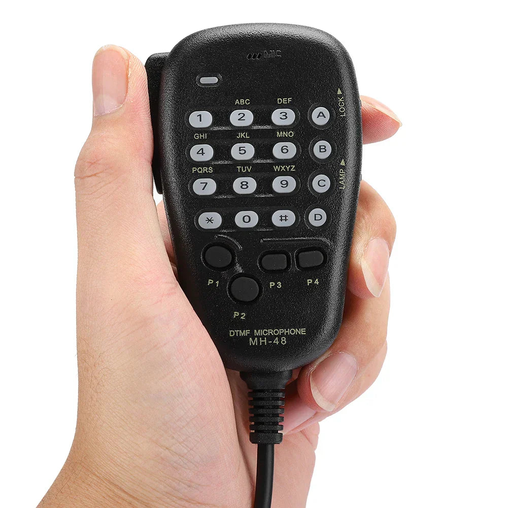 Black plastic dtmf 6pin handheld microphone with numeric keypad compatible with yaesu radio station mic equipment