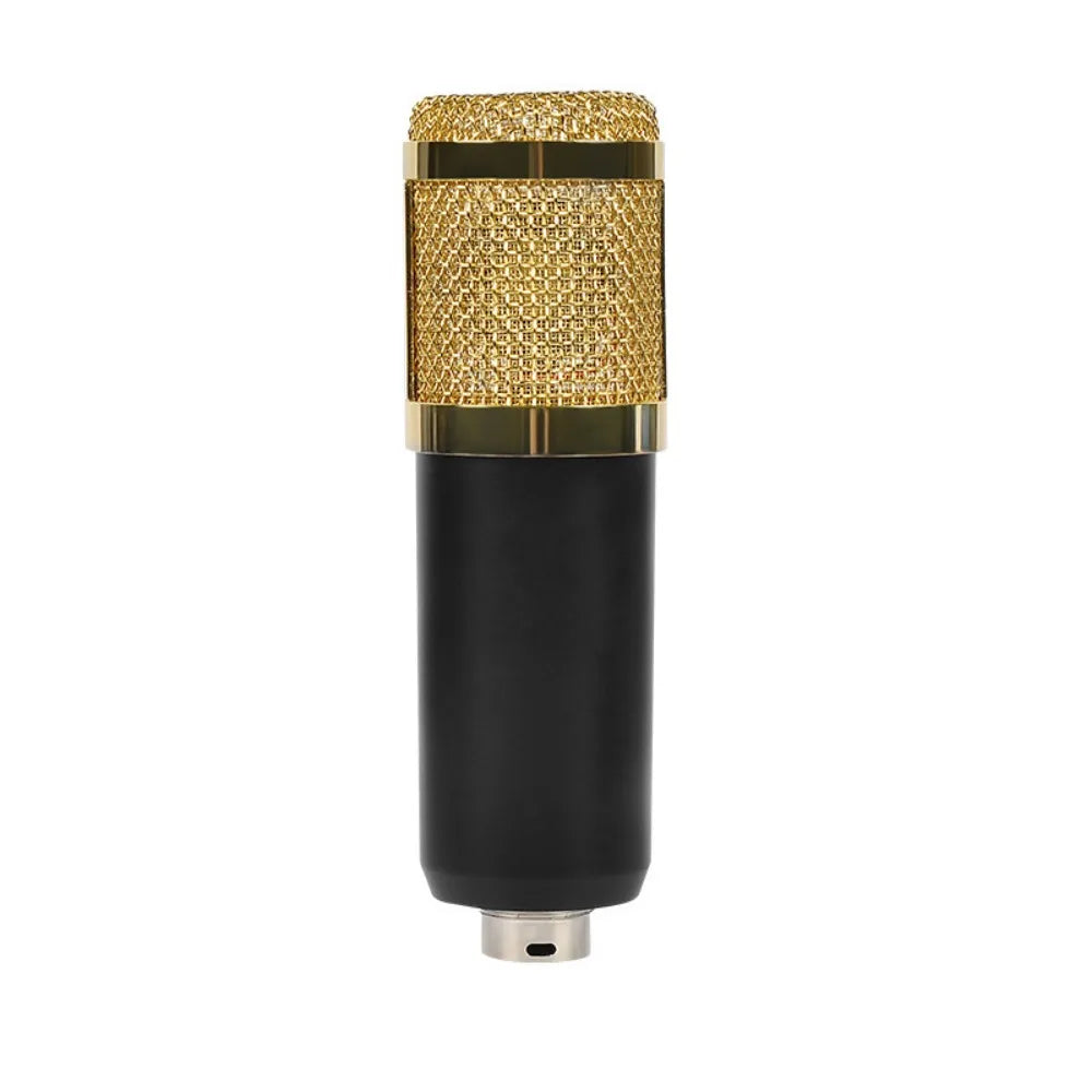 Professional studio condenser microphone with gold mesh grille black body silver base in microphone v8v8s live broadcast set