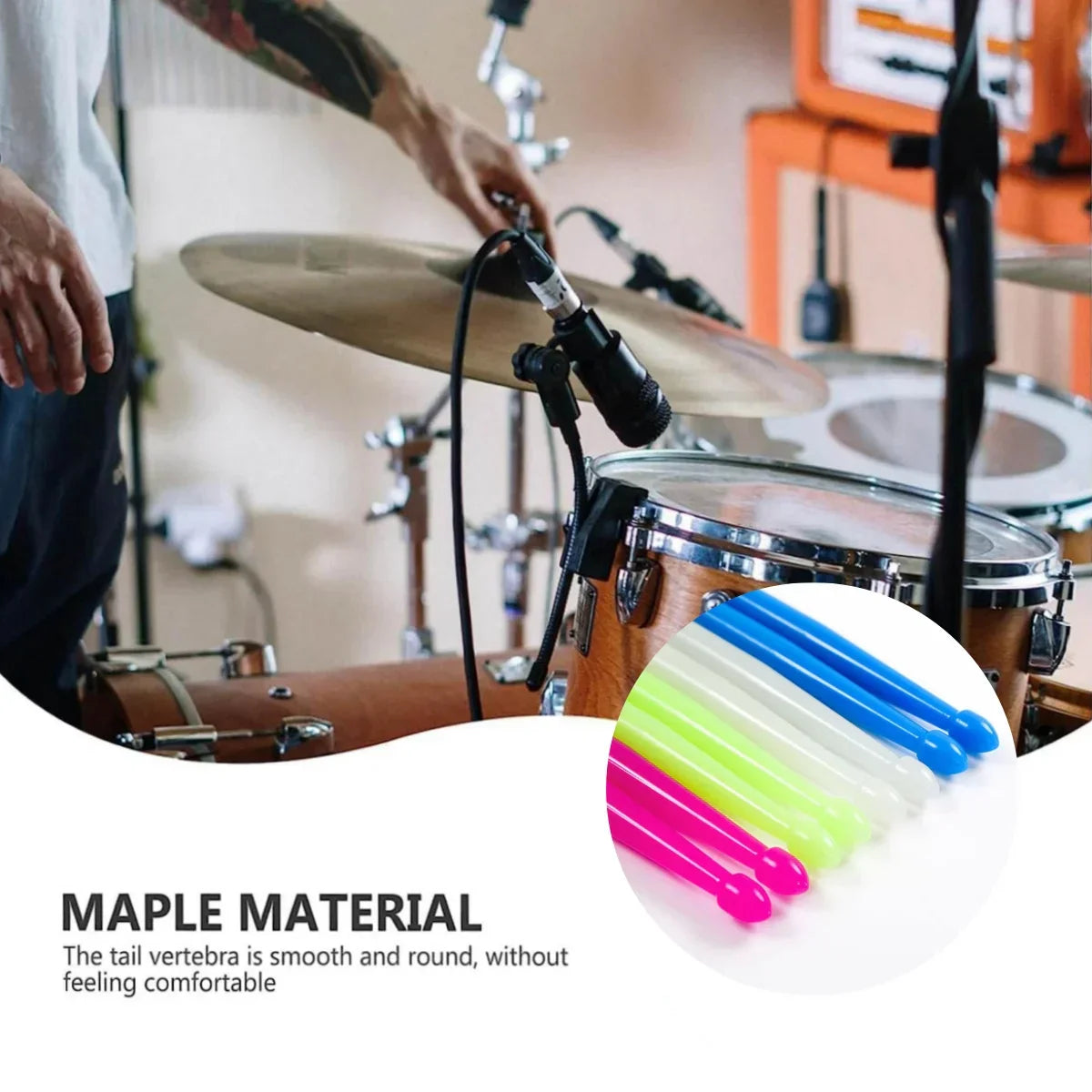 Miwayer luminous drum stick light pair in vibrant neon pink green and blue for dark musical instruments stage use