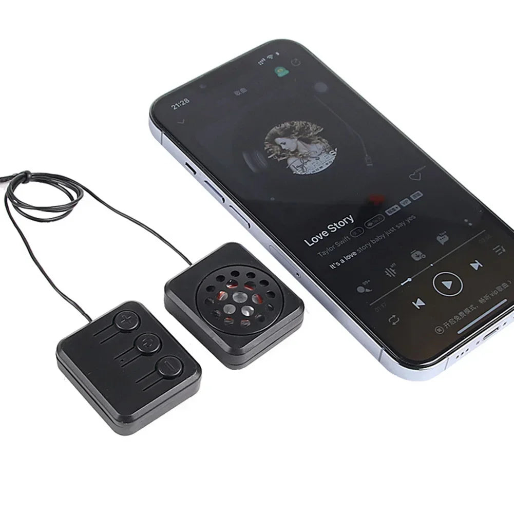 Black square bluetooth motorcycle helmet intercom system with control buttons and speaker grille for bluetooth hat movement module headphones usb unique tech gifts