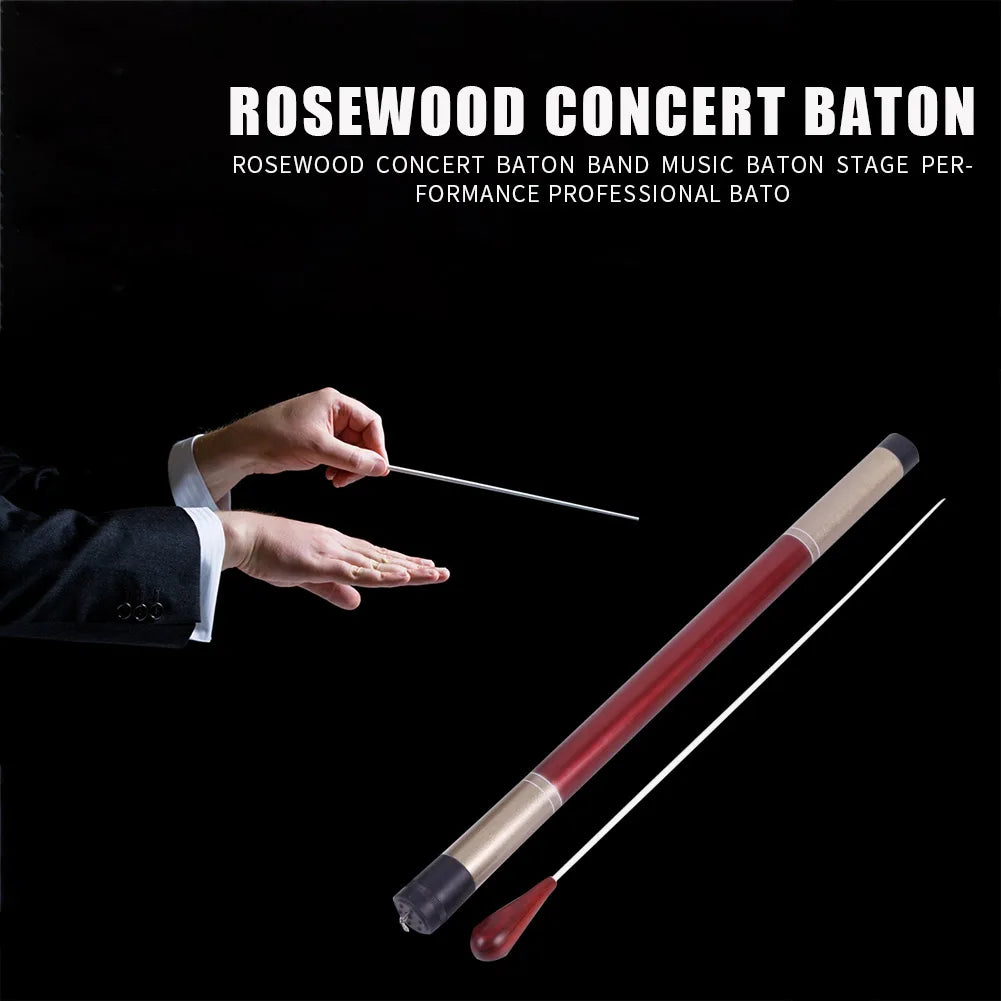 Rosewood concert baton with polished red and gold finish for music wand orchestra and concert conducting rosewood use