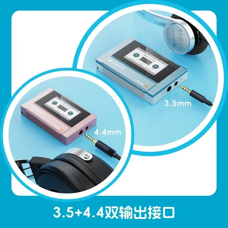 Silver and pink fiio snowsky echo mini walkman 8gb with custom support dsd retro design and digital display