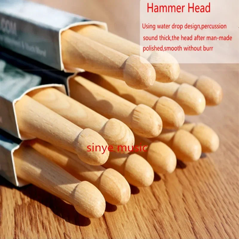 Light-colored professional drum stick 5a walnut wood with smooth polished hammer head for musical instrument drum use