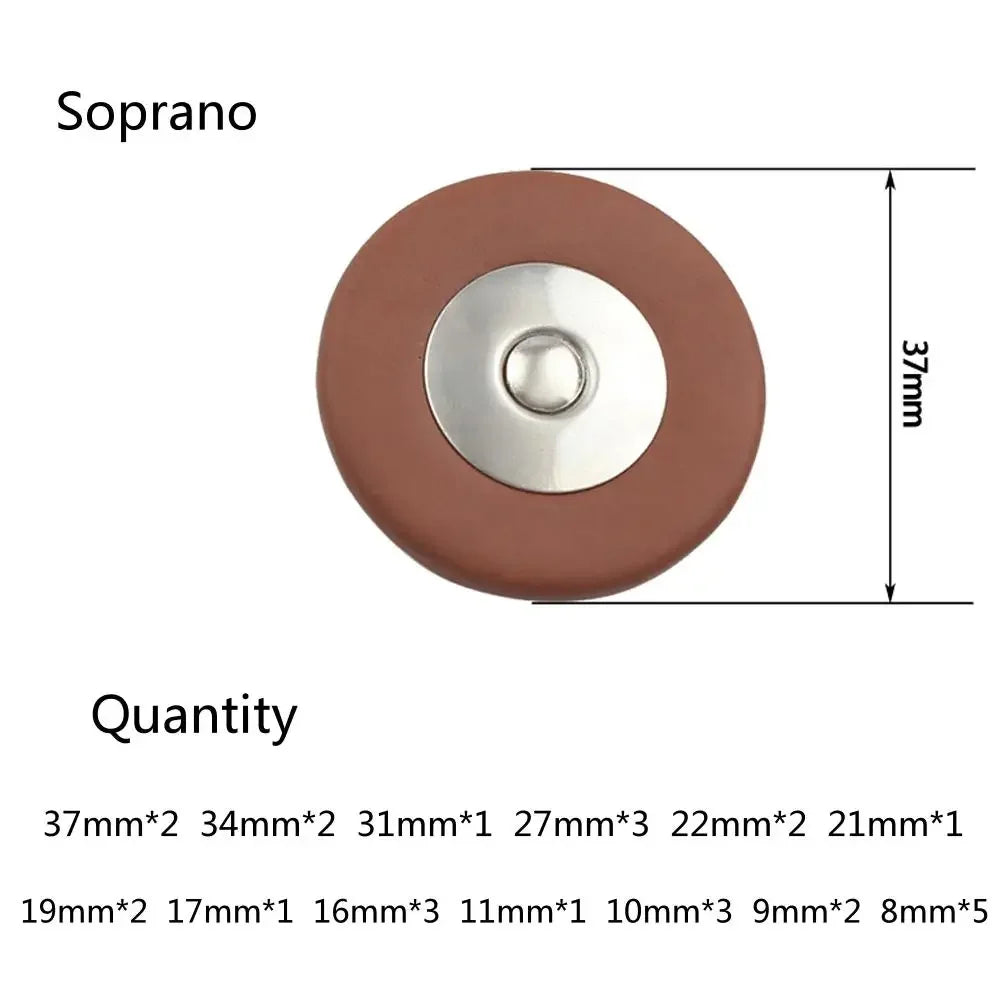 Brown and silver 37mm circular abrasive disc for saxophone pads button leather pads alto soprano sax accessories