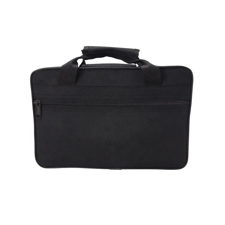 Black fabric laptop bag with top handle and front zipper pocket for seasound mini pocket trumpet bb tone instrument trompette jypt406bk