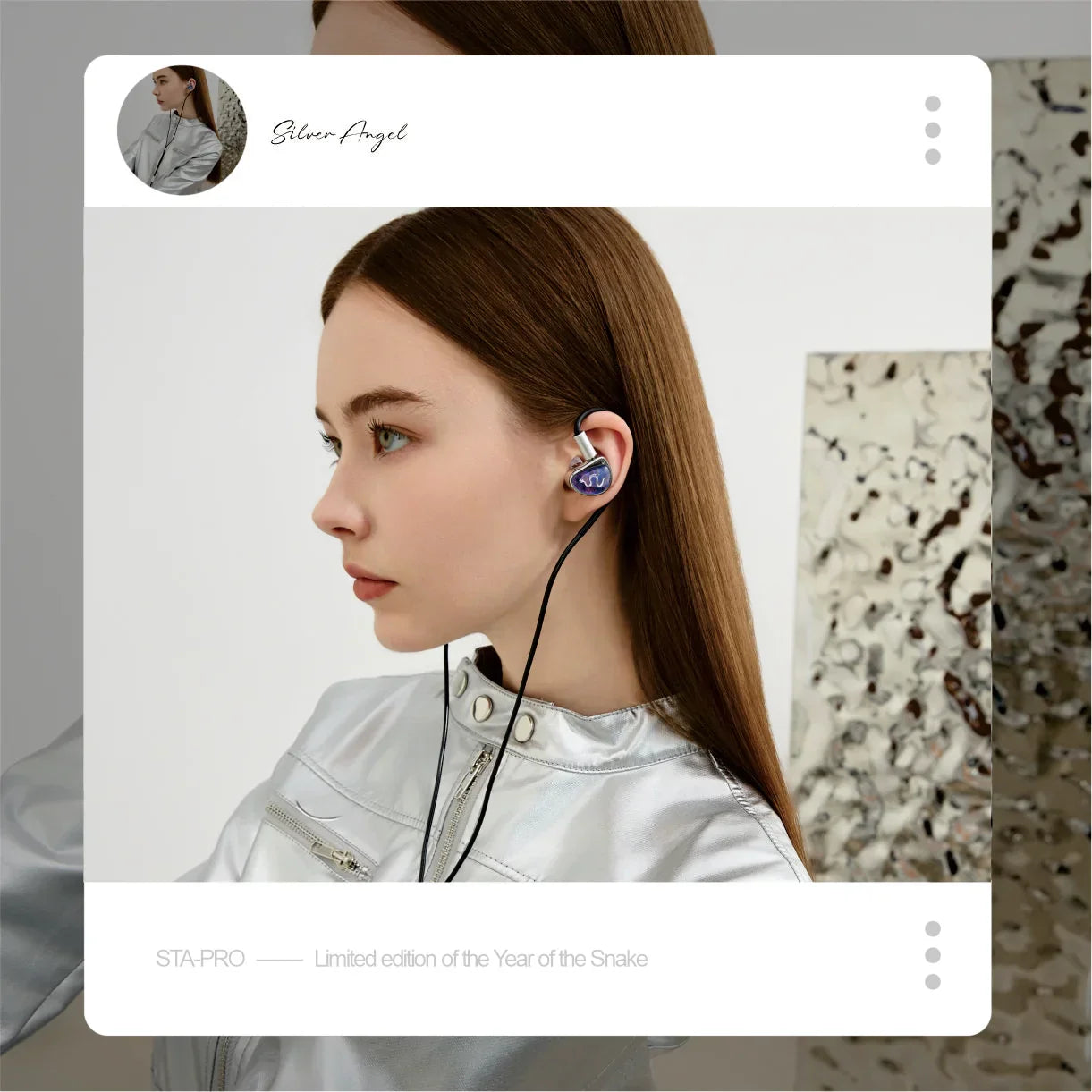 Silver tfz earacoustic audio in-ear headphones with polymer diaphragm hiFi and blue accents for monitor dj studio use