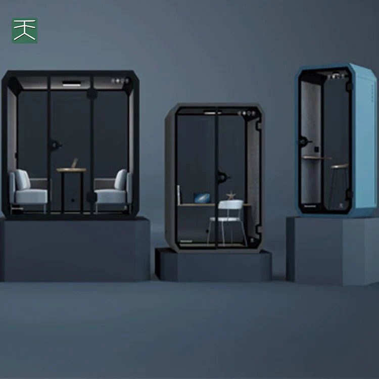 Modern minimalist office pods with tiange good ventilation feature studio vocal isolation and drum sound proof glass walls
