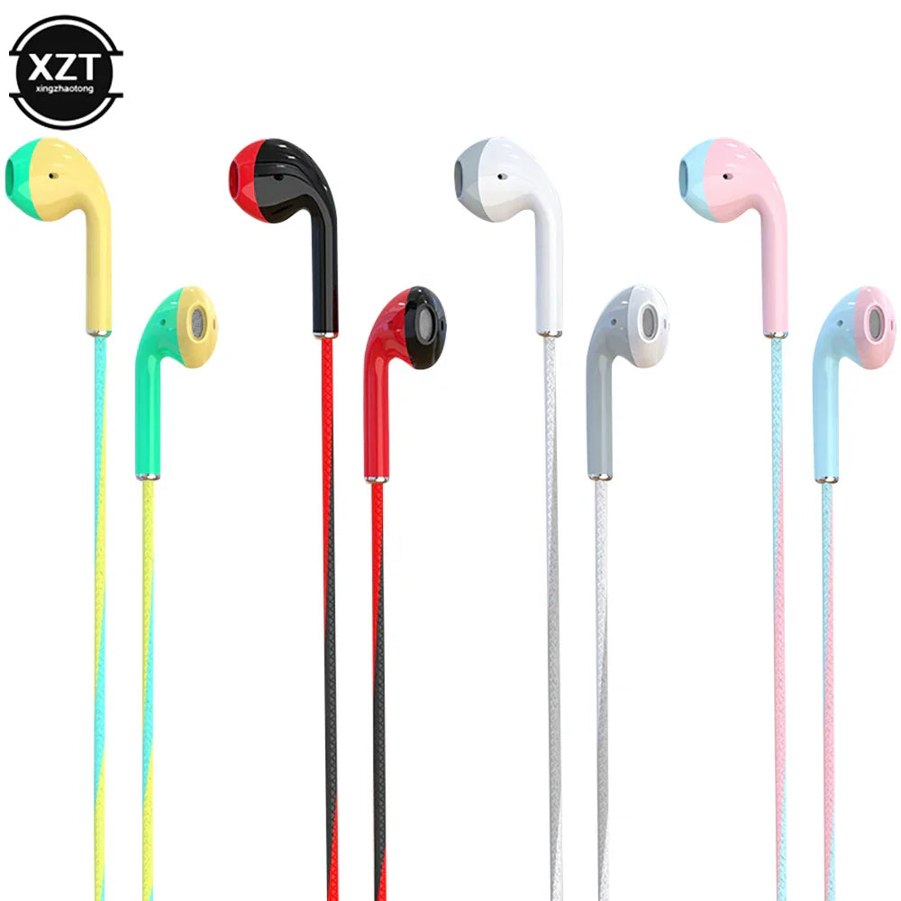 Colorful u24 wire stereo in-ear headphone running music with vibrant plastic earpieces and earphone noise cancel feature