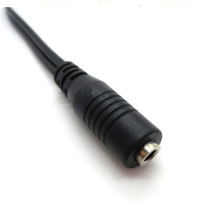 Black universal rca cable with female 3.5mm jack stereo audio connector for dvd amplifiers and headphone aux use
