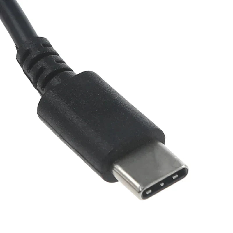 Black usb c pd power supply cable with metallic connector for wireless router laptop led strip speaker cctv use