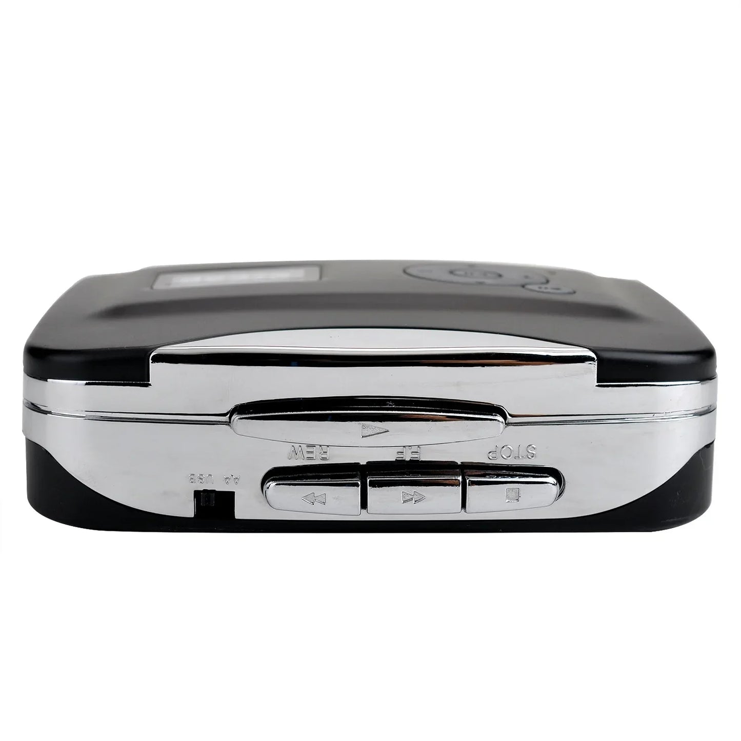 Black and silver usb cassette tape player with mp3 recording music feature and flash drive adapter for easy conversion