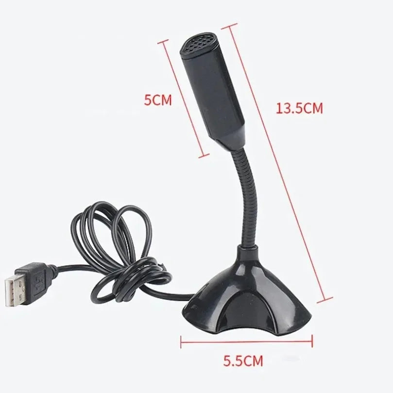 Black usb desktop microphone with flexible gooseneck and matte base for gaming streaming and studio singing use